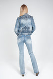 Sabrina 3D Aztec Grace In LA Easyfit Mid Rise Bootcut Jeans