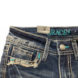 Turquoise Aztec Grace In LA Girls Bootcut Jeans