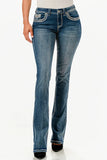Mackenzie Charme Sequin Easyfit Mid Rise Bootcut Jeans