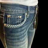 Theodora Turquoise Stud Grace In LA Easyfit Mid Rise Bootcut Jeans
