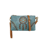 Turquoise Dreamcatcher Embroidered Collection Montana West Clutch/Crossbody Bag