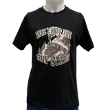 Train Station Men's Black AWW SS Graphic Shirt Sz SMALL Left