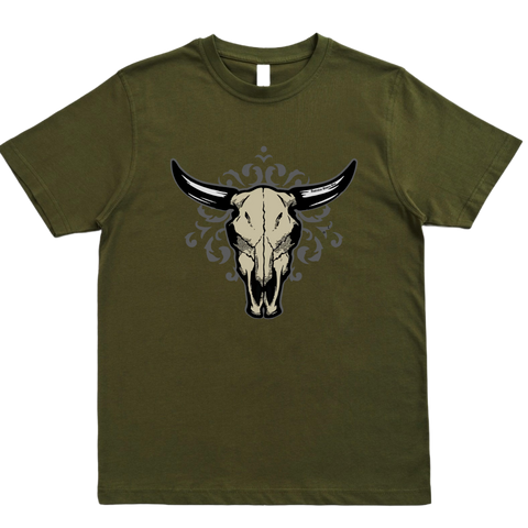 Flourish Bull Men's Olive AWW SS Graphic Shirt ON SALE