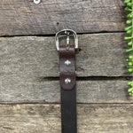 Ladies/Girls 1inch Dark Brown Genuine Leather Belts