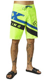 Wrapped Fluro Yellow Fox Racing 21” Board Shorts CLEARANCE SALE Sz32 Left