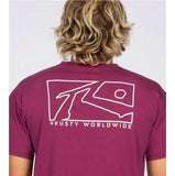 Plum Wash Out Mens Short Sleeve Shirt CLEARANCE SALE 2XL