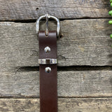 1 Inch Dark Brown Genuine Leather Belt