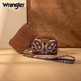 Wrangler Brown Paisley Coin Pouch Set