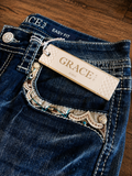 Shiloh Turquoise Grace In LA Easyfit Mid Rise Bootcut Jeans