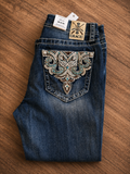 Shiloh Turquoise Grace In LA Easyfit Mid Rise Bootcut Jeans