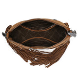 Wrangler Brown Fringe Buckle Collection Crossbody Bag