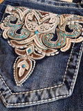 Shiloh Turquoise Grace In LA Easyfit Mid Rise Bootcut Jeans