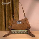 Wrangler Brown Fringe Buckle Collection Crossbody Bag