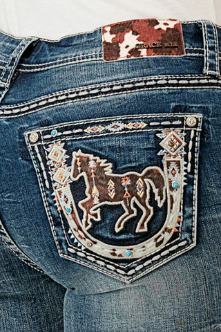 Ella Aztec Horse Grace In La Girls Bootcut Jeans