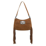 Wrangler Brown Fringe Buckle Collection Crossbody Bag