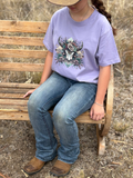 Lavender Longhorn Dusty Diamonds Graphic Shirt