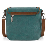 Montana West Turquoise Embroidered Collection Saddle / Crossbody Handbag