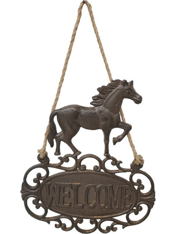Cast Iron Welcome Horse Plaque