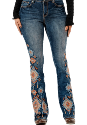 Tallulah Aztec Grace In LA High Waisted Flare Jeans