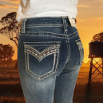 Mackenzie Charme Sequin Easyfit Mid Rise Bootcut Jeans