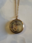 Double Heart Horses Swarovski Rose Gold Necklace