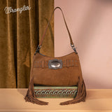 Wrangler Brown Fringe Buckle Collection Crossbody Bag