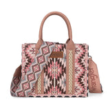 Wrangler Pink Southwestern Pattern Tote Crossbody Handbag