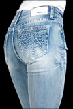 Sabrina 3D Aztec Grace In LA Easyfit Mid Rise Bootcut Jeans
