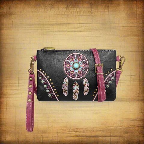 Black Dreamcatcher Montana West Clutch/Crossbody Bag