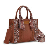 Wrangler Brown Paisley Braided Bandana Tote Bag