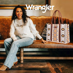 Wrangler Southwestern Pattern Coffee Large Tote