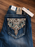 Shiloh Turquoise Grace In LA Easyfit Mid Rise Bootcut Jeans