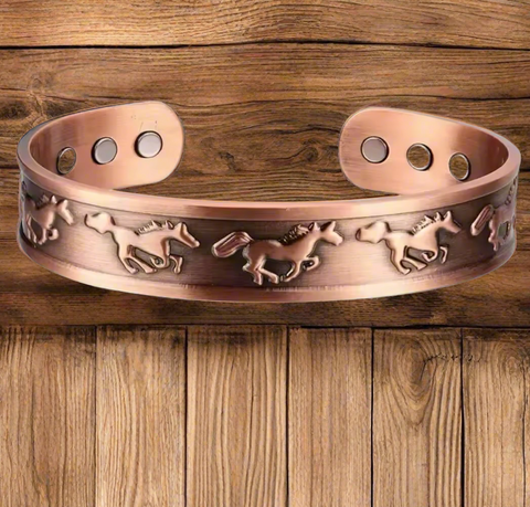 Horses Run Copper Cuff