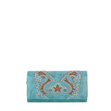 Montana West Turquoise Boot Scroll Collection Wallet