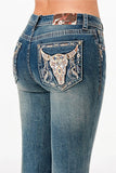 Miranda Tan Longhorn Grace In LA Easyfit Mid Rise Bootcut Jeans