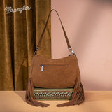 Wrangler Brown Fringe Buckle Collection Crossbody Bag