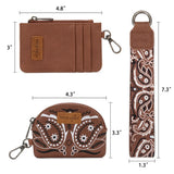 Wrangler Brown Paisley Coin Pouch Set