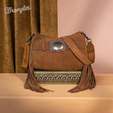 Wrangler Brown Fringe Buckle Collection Crossbody Bag