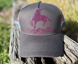 Dusty Diamonds Dark Grey Bronc Trucker Cap