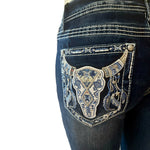 Miranda Blue Longhorn Grace In LA Easyfit Mid Rise Bootcut Jeans