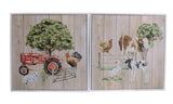 Framed Canvas with Farmyard Design