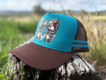 Dusty Diamonds Western Feather Bow Trucker Cap