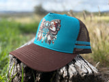 Dusty Diamonds Western Feather Bow Trucker Cap