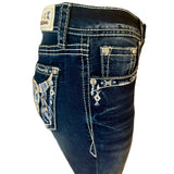 Miranda Blue Longhorn Grace In LA Easyfit Mid Rise Bootcut Jeans