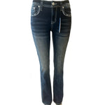 Miranda Blue Longhorn Grace In LA Easyfit Mid Rise Bootcut Jeans