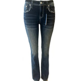 Miranda Blue Longhorn Grace In LA Easyfit Mid Rise Bootcut Jeans