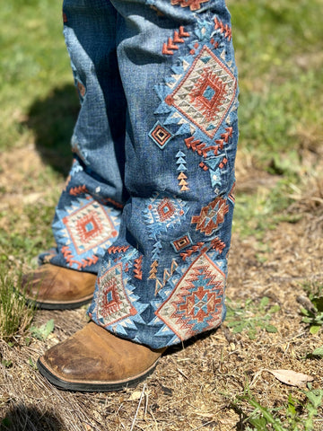 Tallulah Aztec Grace In LA Plus Size Flare Jeans