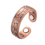 Floral Tooled Look Copper Ring