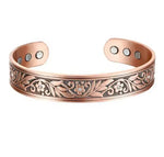 Rhinestone Floral Tooled Wide Copper Cuff RESTOCK