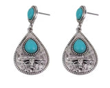 Longhorn Teardrop Western Fashion Earrings